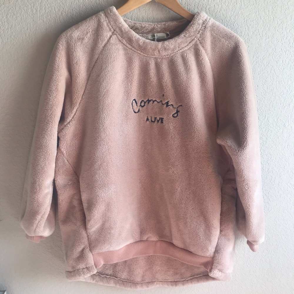 Blush pink teddy bear sweater